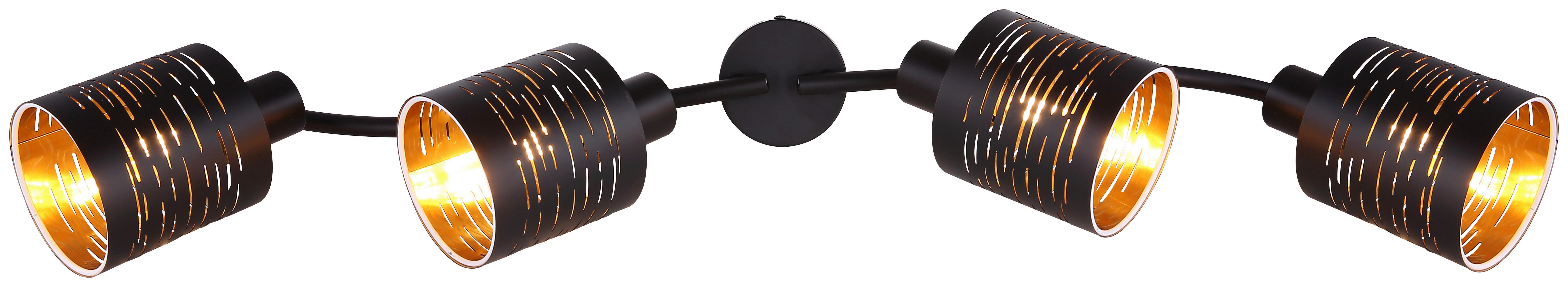 Strahler Tunno 4-flammig Verstellbar L: 72 Cm - Goldfarben/Schwarz, Design, Kunststoff/Metall (72/10/16cm) - Globo