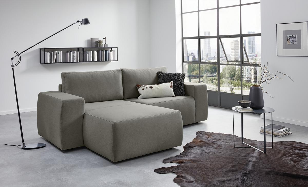 Ecksofa Looks Ii Grau Webstoff - Schwarz/Grau, Design, Textil (160/242cm) - LOOKS by W.Joop