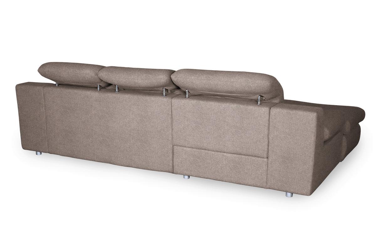 Ecksofa Isona Taupe Chenille - Taupe/Chromfarben, Design, Textil (165/286cm) - Livetastic