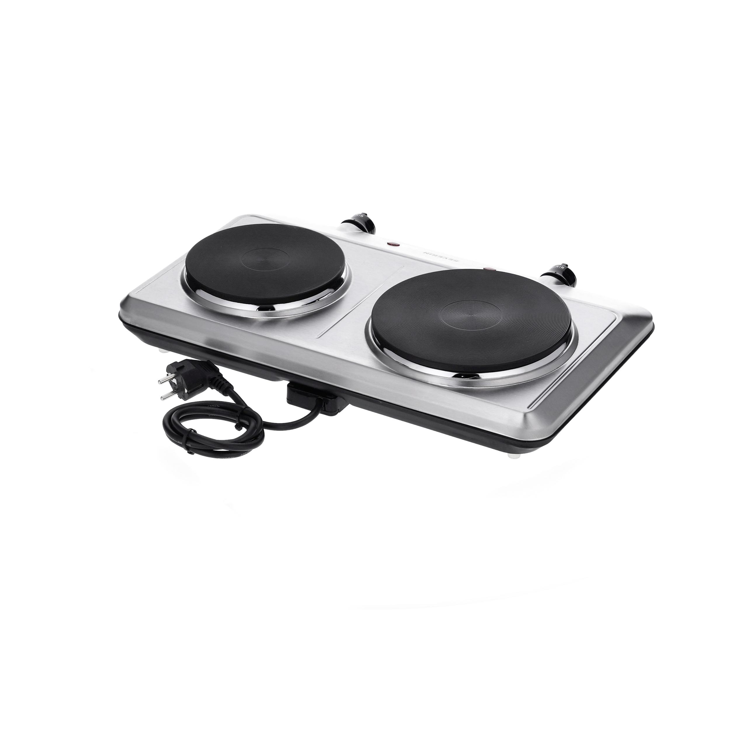 Doppel-Kochplatte Elektro-Edelstahl 2.500 W - Edelstahlfarben, MODERN, Metall (46/29/7,7cm)