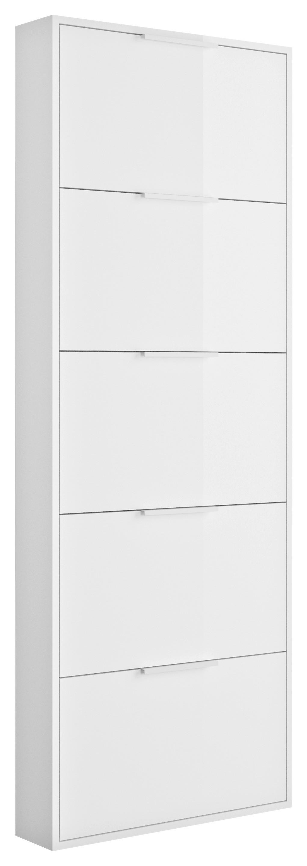 VÝKLOPNÁ SKRINKA NA TOPÁNKY ESPRESSO - biela s vysokým leskom, Konventionell, kompozitné drevo (65/174/15cm) - Mömax