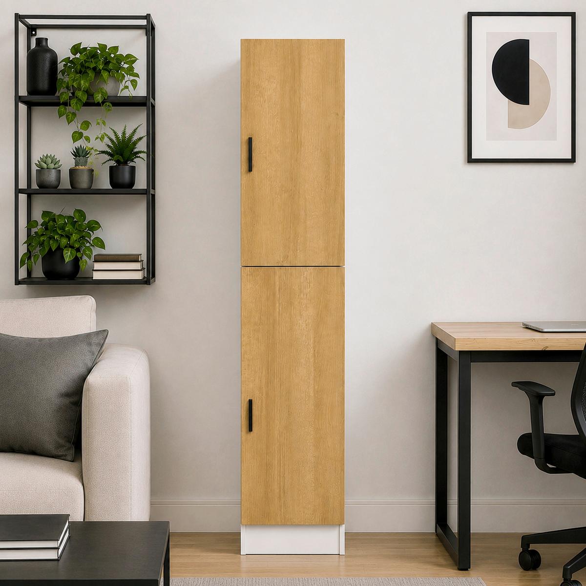 AKTENSCHRANK DILOS L - Honigeiche/Weiß, MODERN, Holzwerkstoff (38/183/32cm) - MID.YOU