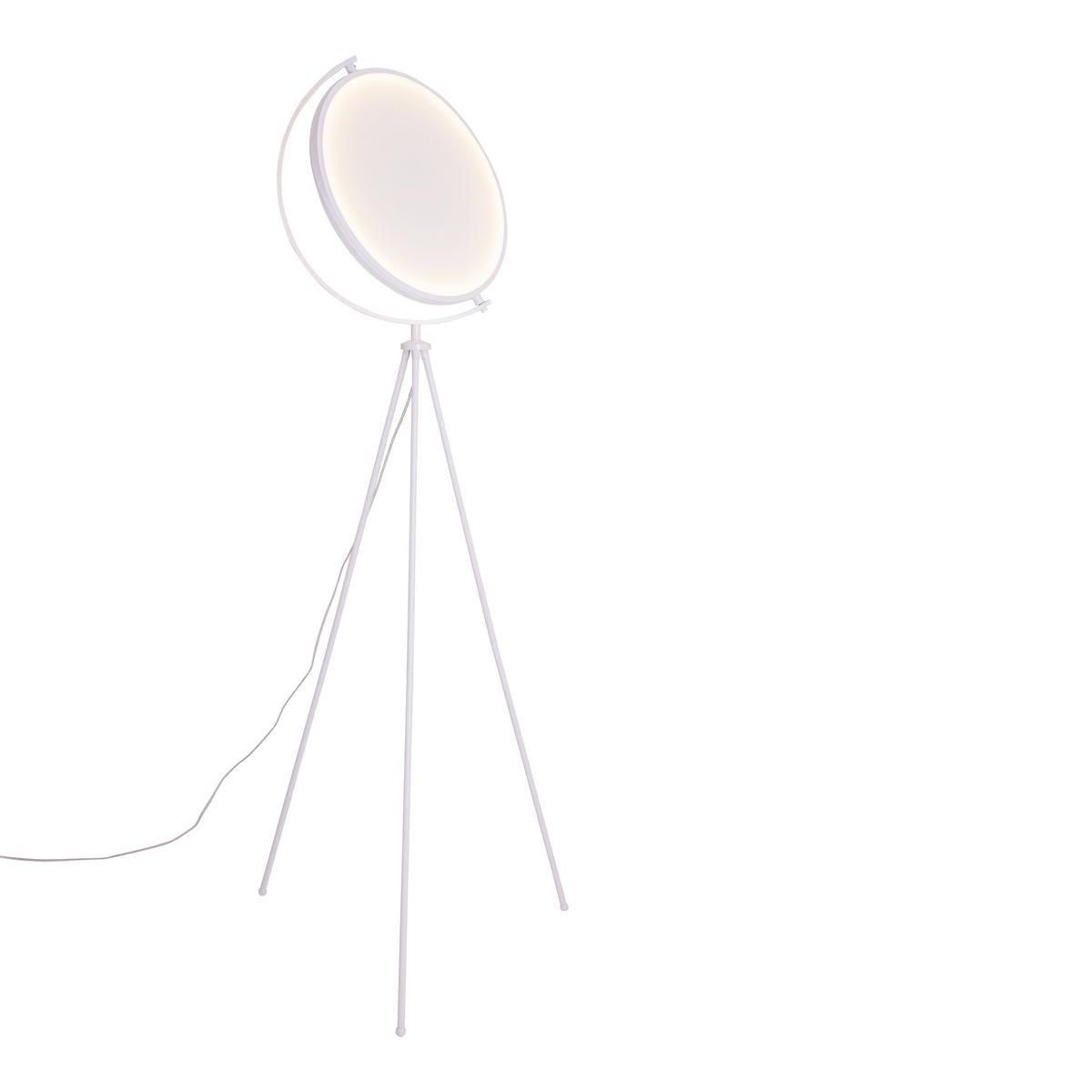LED-Stehlampe Munega Weiß Rund - Weiß, Design, Kunststoff/Textil (41/156cm) - Näve