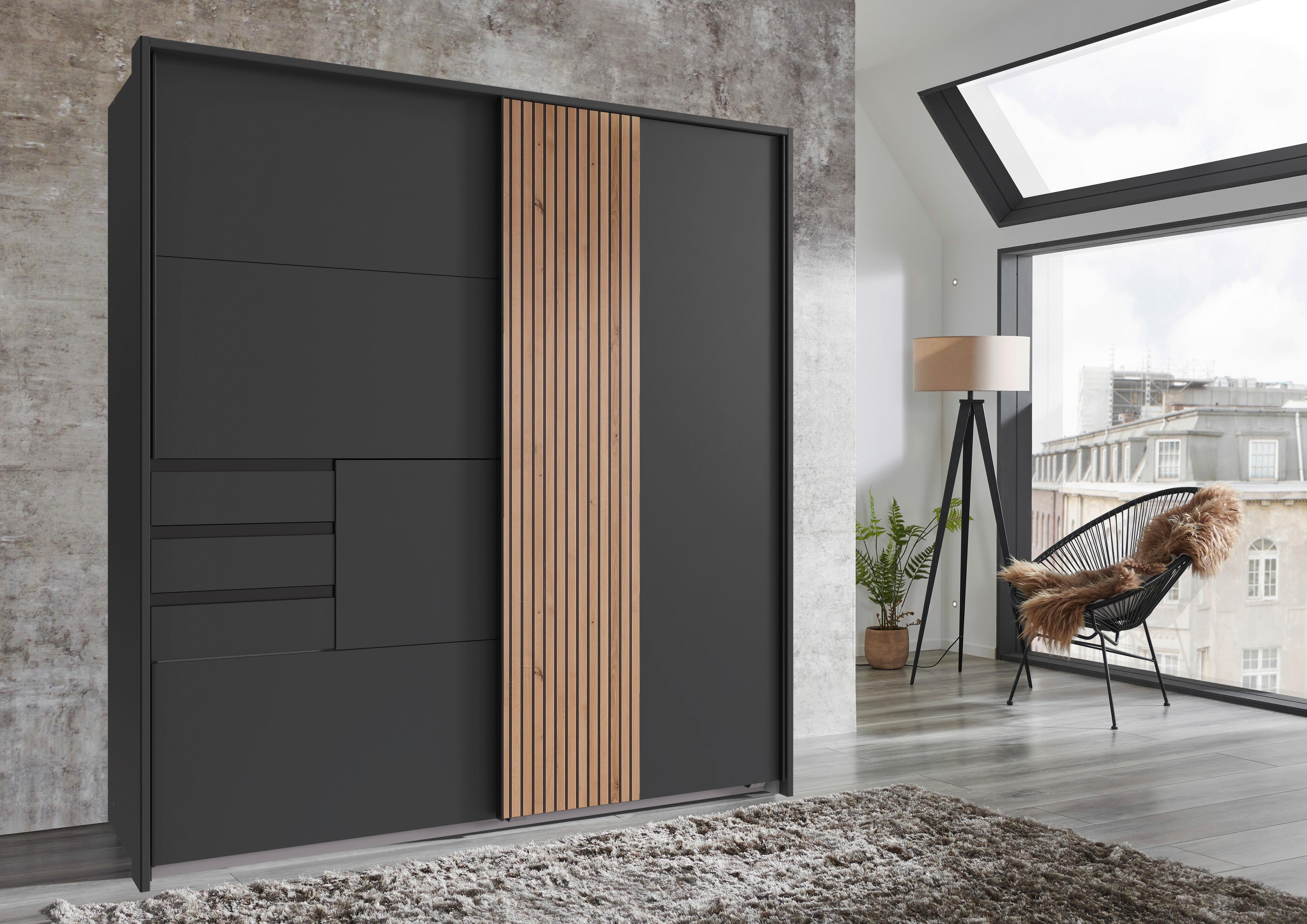 Passepartout-Rahmen Coburg Graphitfarben für B: 180 cm - Graphitfarben, MODERN, Holzwerkstoff (183/200/12cm) - MID.YOU
