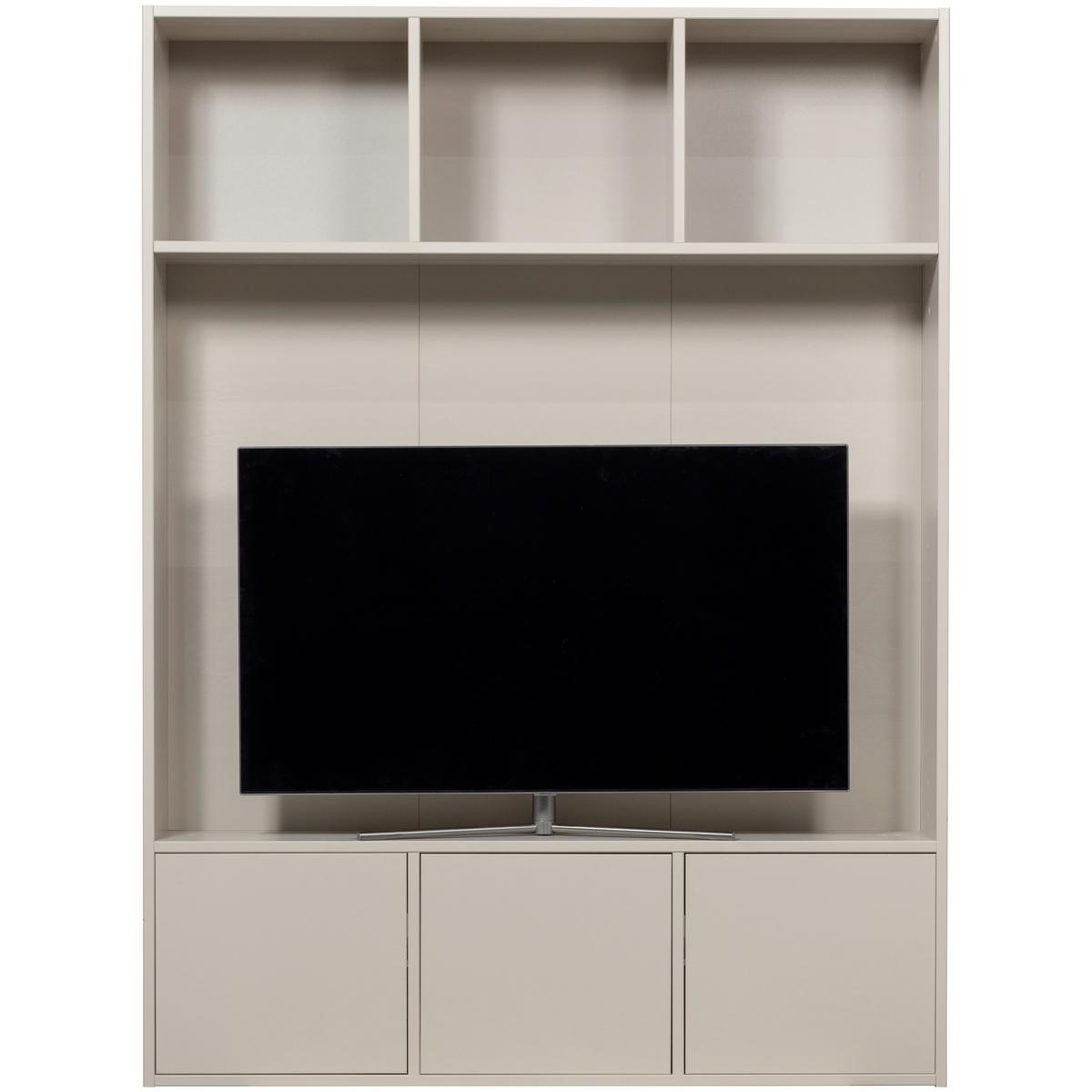 WOHNWAND Meggy Grau B: 160cm - Grau, Design, Holz (160/215/40cm) - Livetastic
