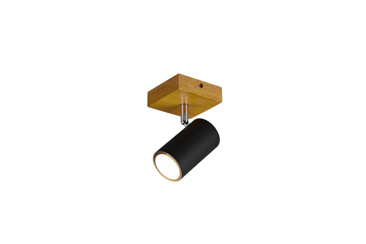 Strahler Spot Marley 1-Flammig verstellbar L: 9 cm - Schwarz, Design, Holz/Metall (9/16/12cm) - Trio Leuchten