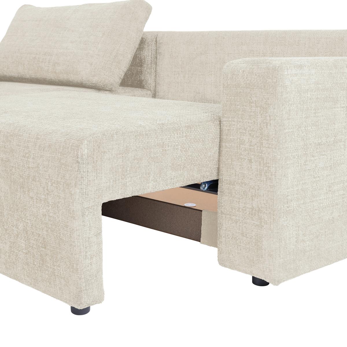 Ecksofa Dallas - Beige/Schwarz, MODERN, Holz/Kunststoff (173/258cm)