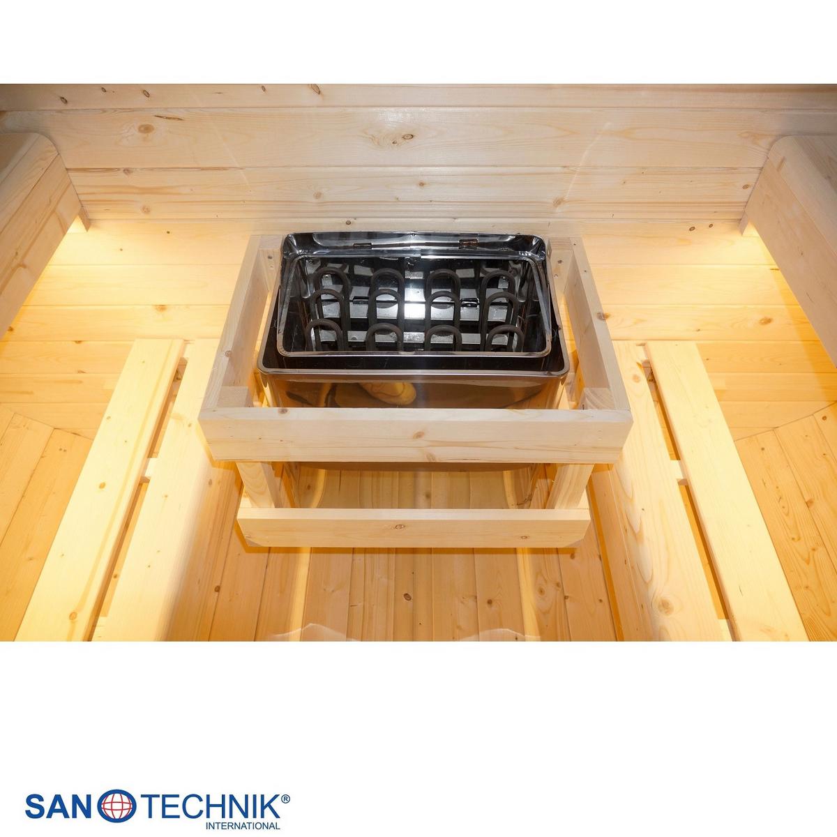 SAUNA Hanko Fichtefarben B: 180 cm - Fichtefarben, KONVENTIONELL, Holz (210/180/210cm) - Sanotechnik