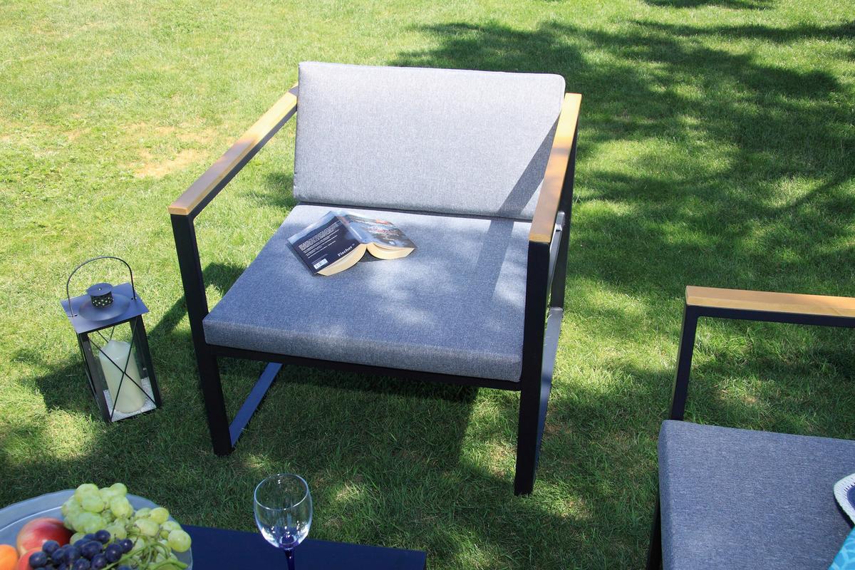 Loungegarnitur 5-tlg. Acamp Metall/textil Mit Kissen - Anthrazit, Basics, Textil/Metall - Acamp