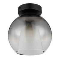 Deckenleuchte Grau Klar Schwarz D: 18 cm - Klar/Schwarz, Basics, Glas/Metall (18/19cm) - Globo