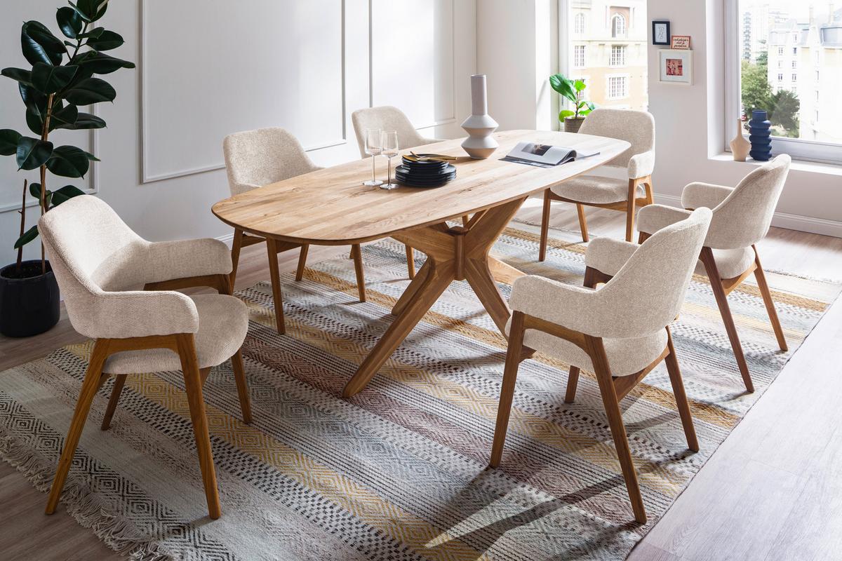 JÍDELNÍ STŮL JEFFERSON - divoký dub, Moderní, dřevo (180/75/90cm) - Premium Living