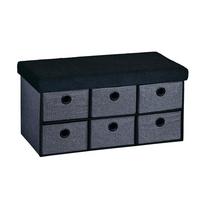 Garderobenbank Grau, Schwarz mitaufbewahrungsboxen, B: 78 cm - Schwarz/Grau, Basics, Holzwerkstoff/Kunststoff (78/38/38cm) - Kesper