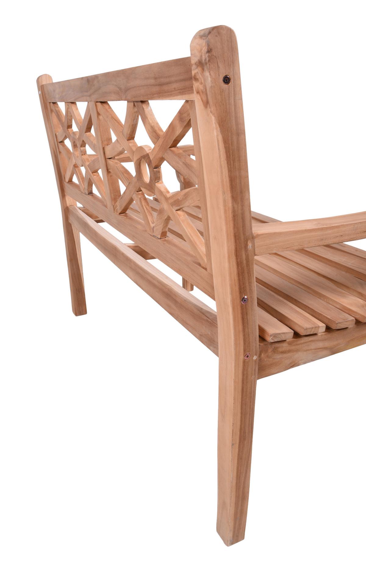 Gartenbank Holz Sayang 2-Sitzer - Braun/Teakfarben, MODERN, Holz (120/92/64cm) - Gardenson
