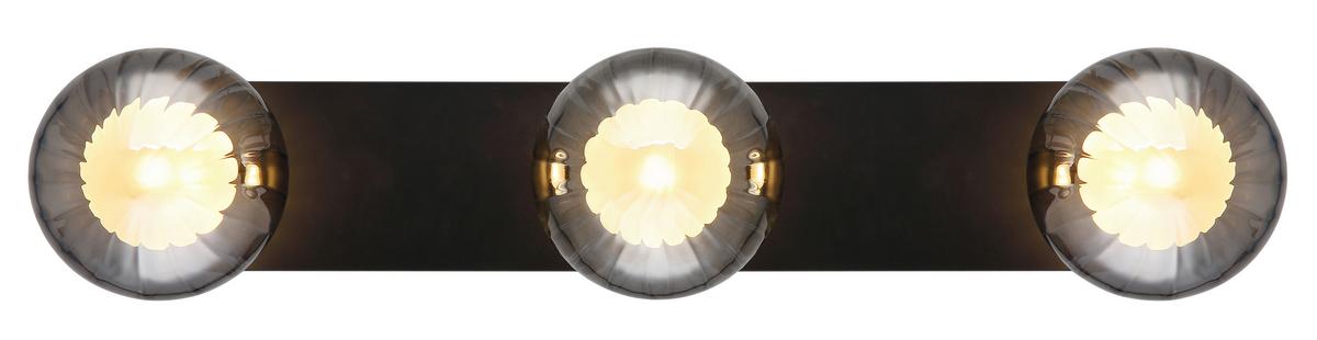 Badezimmer-Deckenleuchte 41928-3 - Schwarz, Design, Glas/Metall (50/10/12,5cm) - Globo