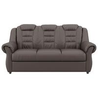 3-Sitzer-Sofa Boston Braun Lederlook - Schwarz/Braun, KONVENTIONELL, Textil (196/102/101cm) - Livetastic