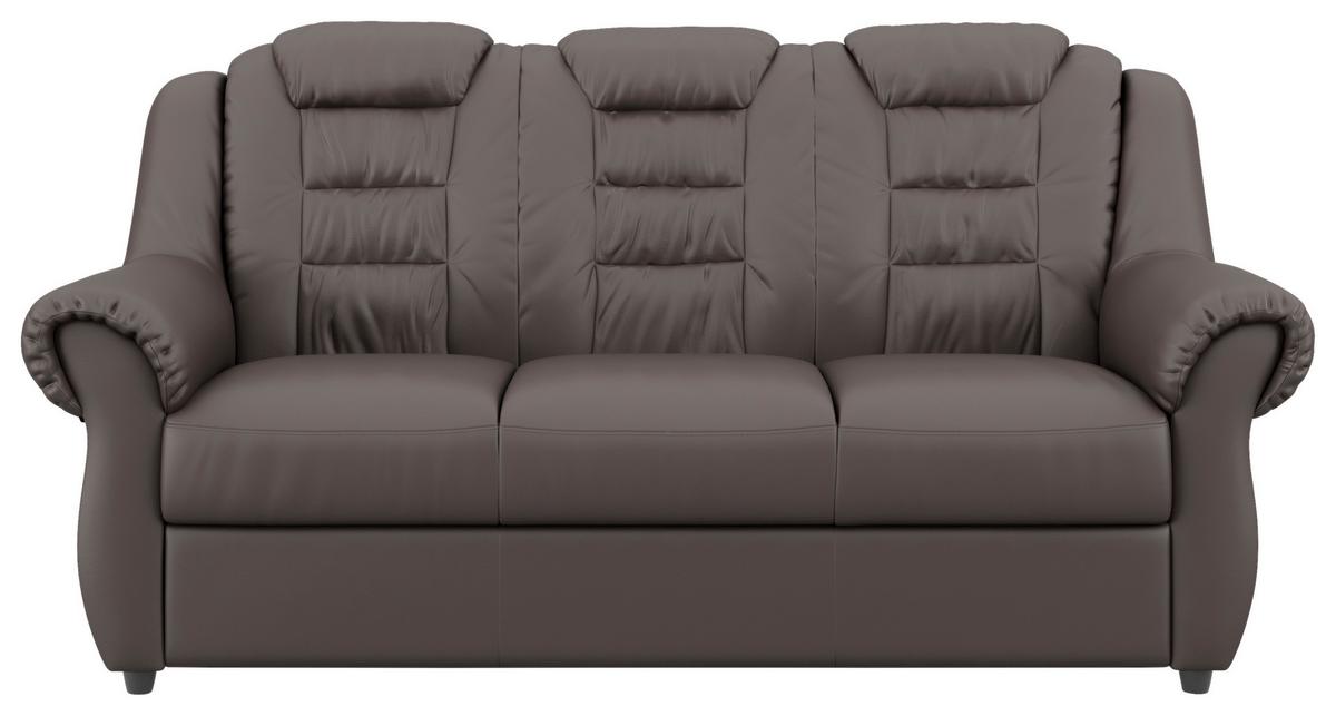 3-Sitzer-Sofa Boston Braun Lederlook - Schwarz/Braun, KONVENTIONELL, Textil (196/102/101cm) - Livetastic