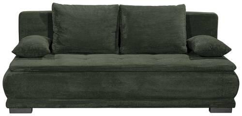 2-Sitzer-Sofa mit Schlaf- Funktion Loreen Dunkelgrün - Dunkelgrün/Schwarz, Basics, Textil (208/93/105cm) - MID.YOU