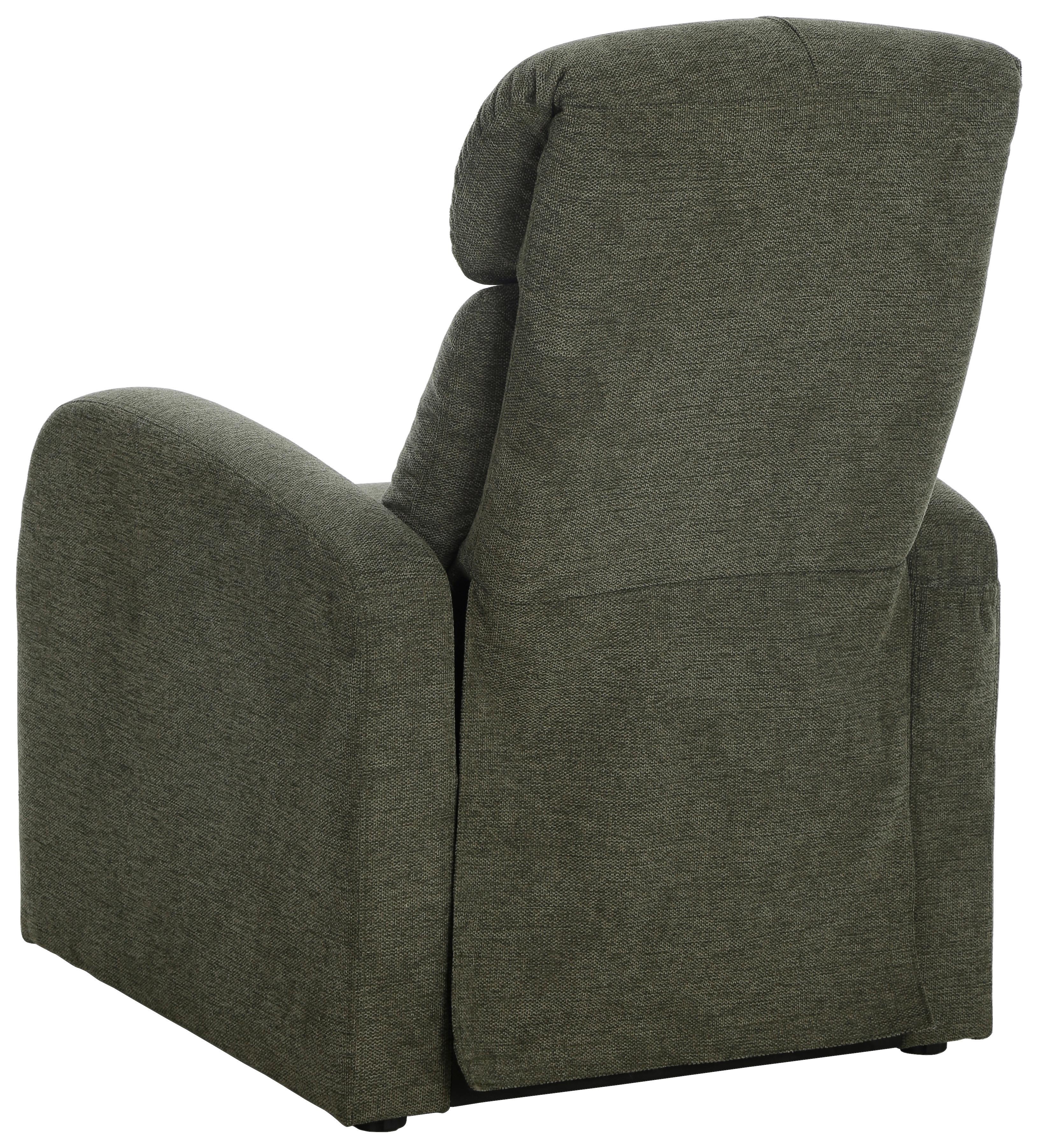 Relaxační křeslo zelené KORFU - zelená, Moderní, kov/dřevo (73.5/104/90cm) - Based