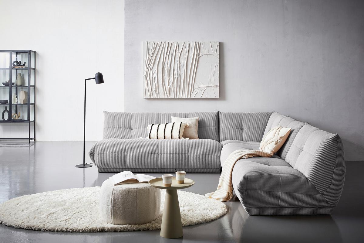 Ecksofa Giselle Grau - Grau, Trend, Textil (285/315cm) - Livetastic