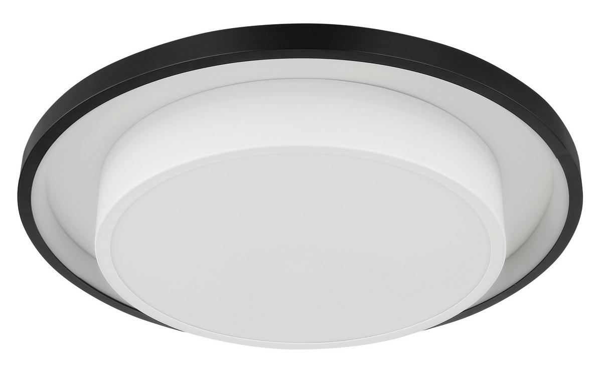 Led Mennyezeti Lámpa 41390-21 - fekete/opál, Design, műanyag/fém (39,5/5cm) - Globo