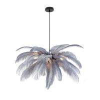 Hängeleuchte Fedi - Schwarz/Grau, MODERN, Textil/Metall (55/120cm)