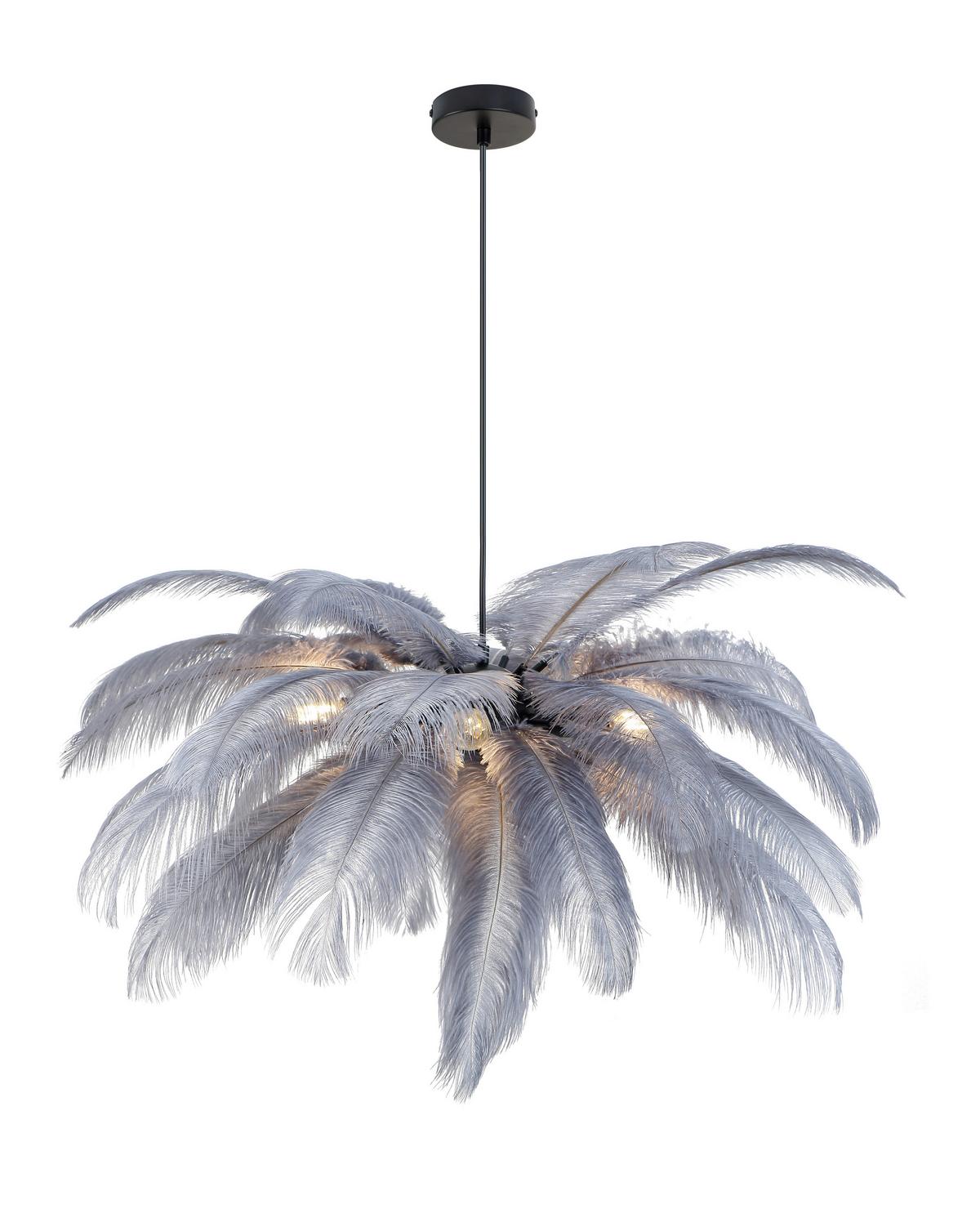 Hängeleuchte Fedi - Schwarz/Grau, MODERN, Textil/Metall (55/120cm)