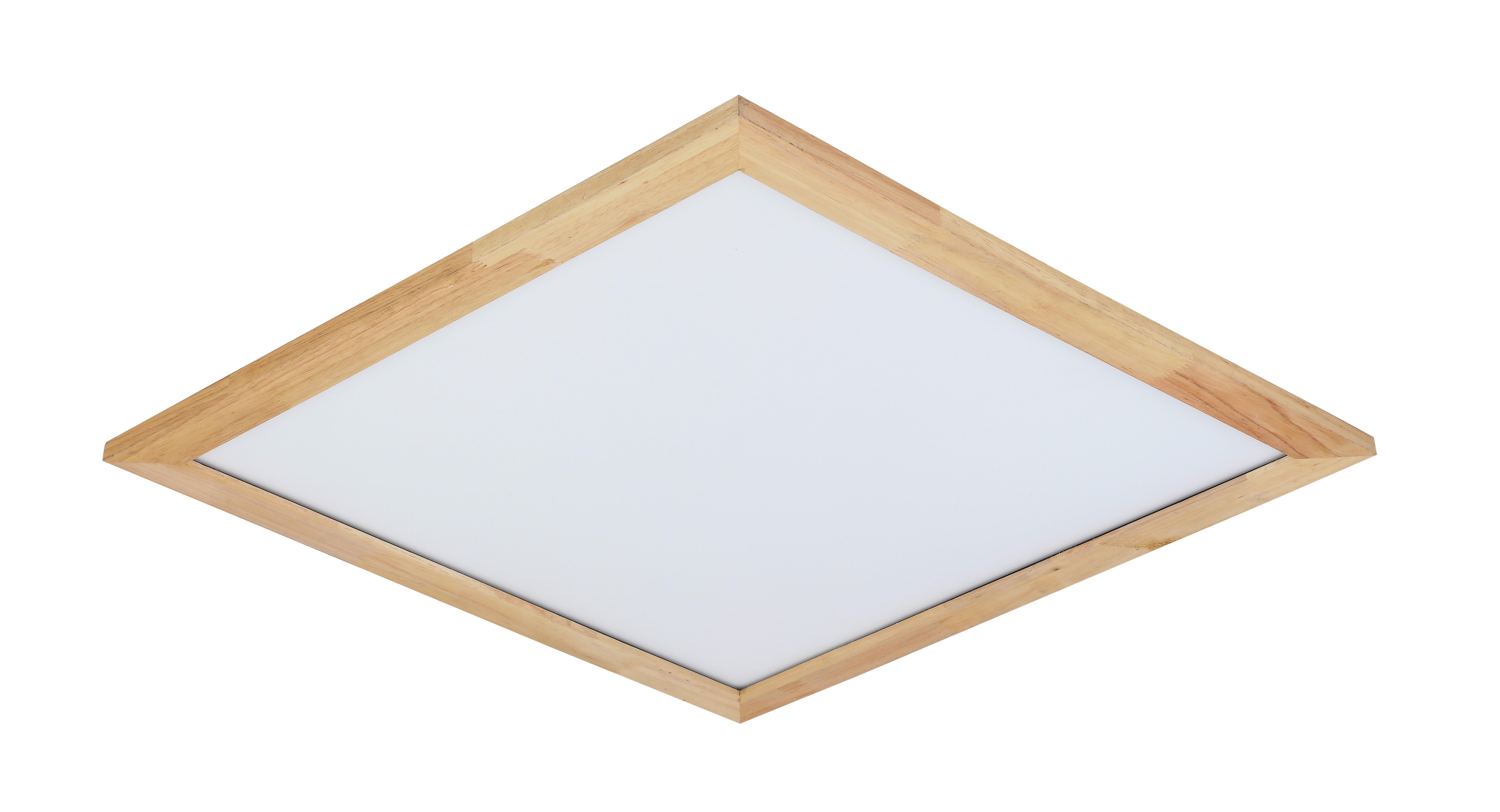 Stropní Led Svítidlo Courtney - bílá/přírodní barvy, Moderní, kov/dřevo (60/4,5/60cm) - Bessagi Home