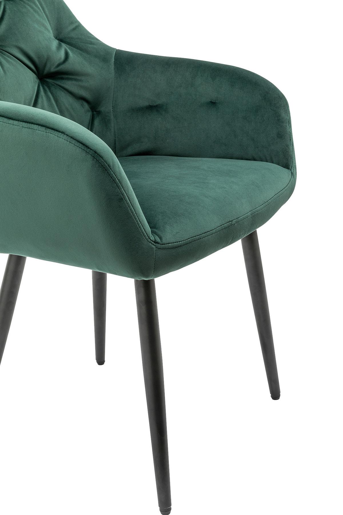 Armlehnstuhl Grün B: 61 Cm - Schwarz/Grün, MODERN, Textil/Metall (61/85/45cm) - Livetastic