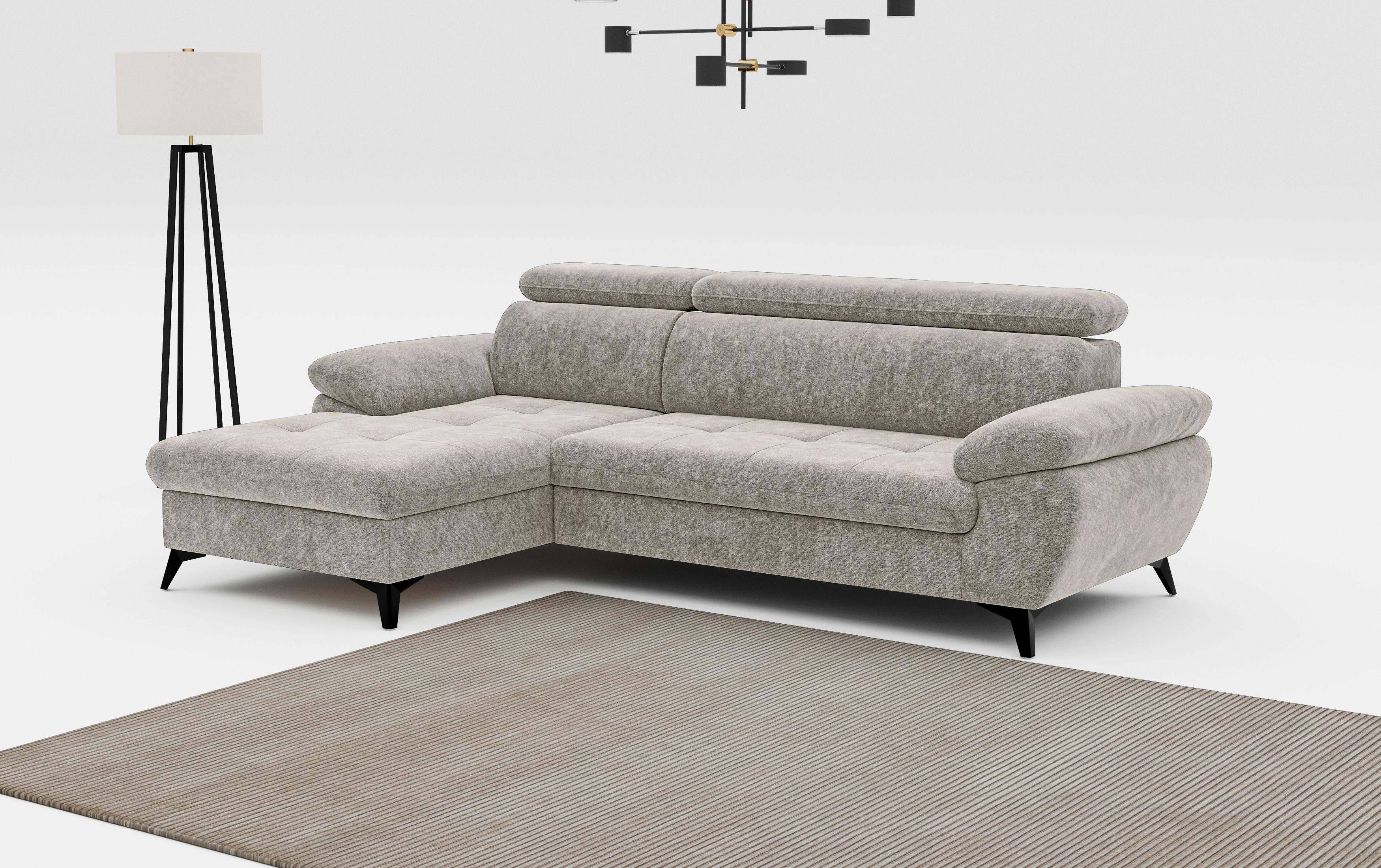 Ecksofa mit Bettkasten Hudson 166x261 cm Schlammfarben - Schlammfarben/Schwarz, Textil (166/261cm) - MID.YOU