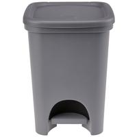 Treteimer 6l Grau Kunststoff LxBxH: 20,5x21,5x28,5 - Schwarz/Grau, KONVENTIONELL, Kunststoff (20,5/21,5/28,5cm)