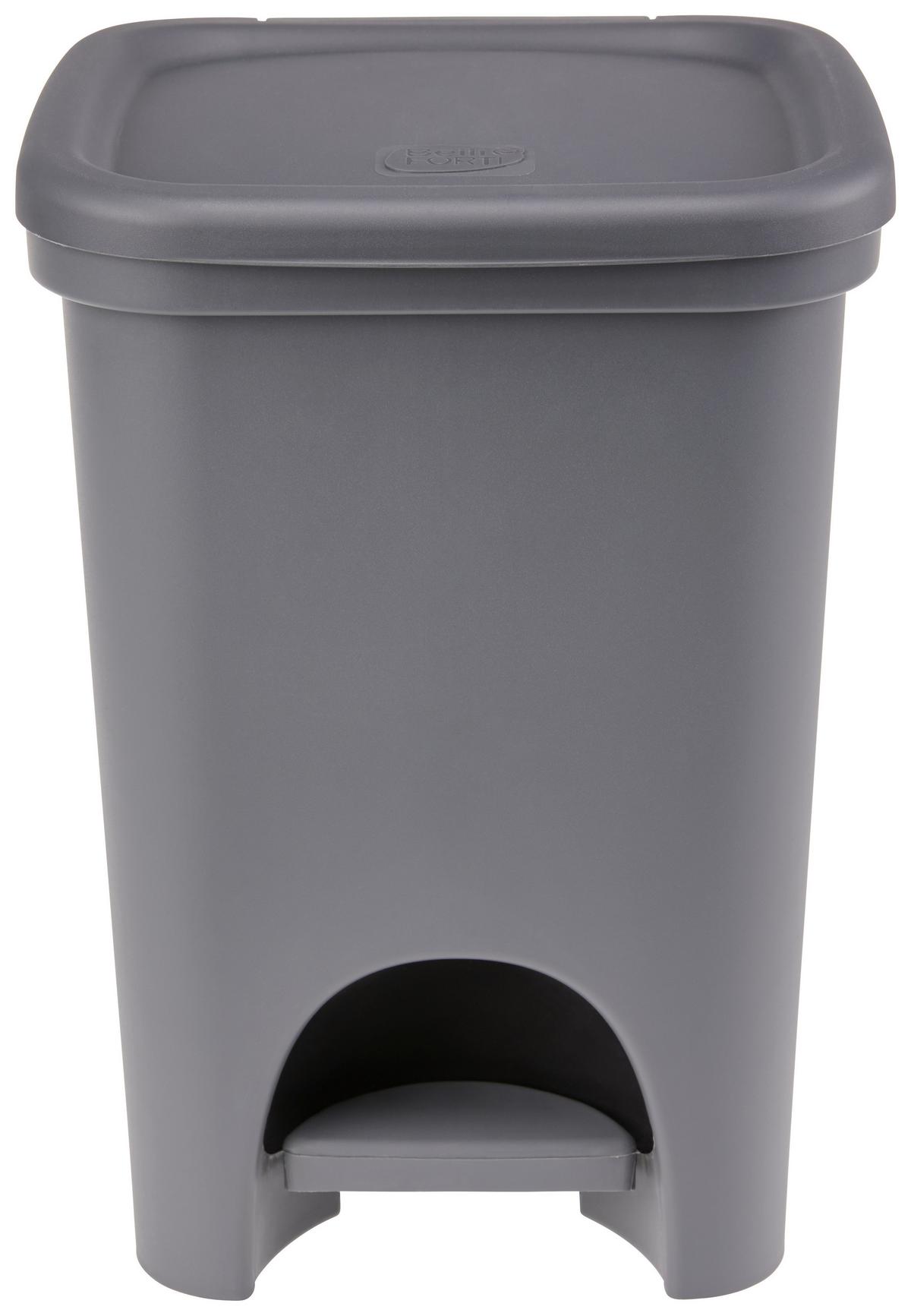 Treteimer 6l Grau Kunststoff LxBxH: 20,5x21,5x28,5 - Schwarz/Grau, KONVENTIONELL, Kunststoff (20,5/21,5/28,5cm)