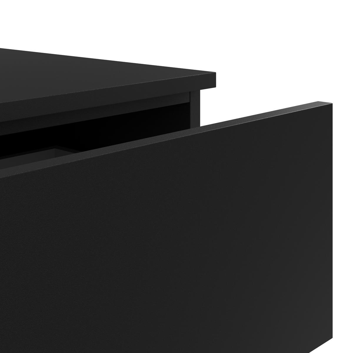 Nachtkästchen Unit In Anthrazitmit 1 Lade - Anthrazit/Anthrazit Hochglanz, MODERN, Holzwerkstoff (454/61/42cm) - Ondega