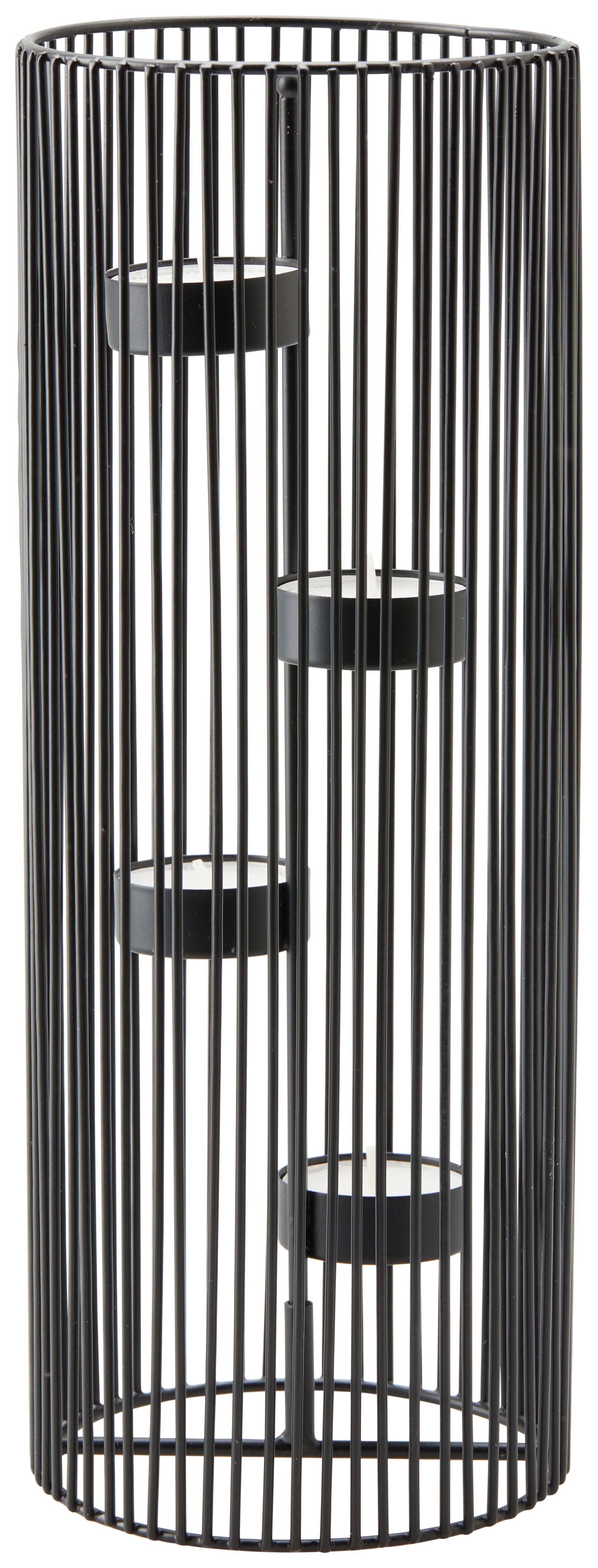 Stojan na svíčky Thea, V: 30cm - černá, Basics, kov (11/30cm) - Modern Living