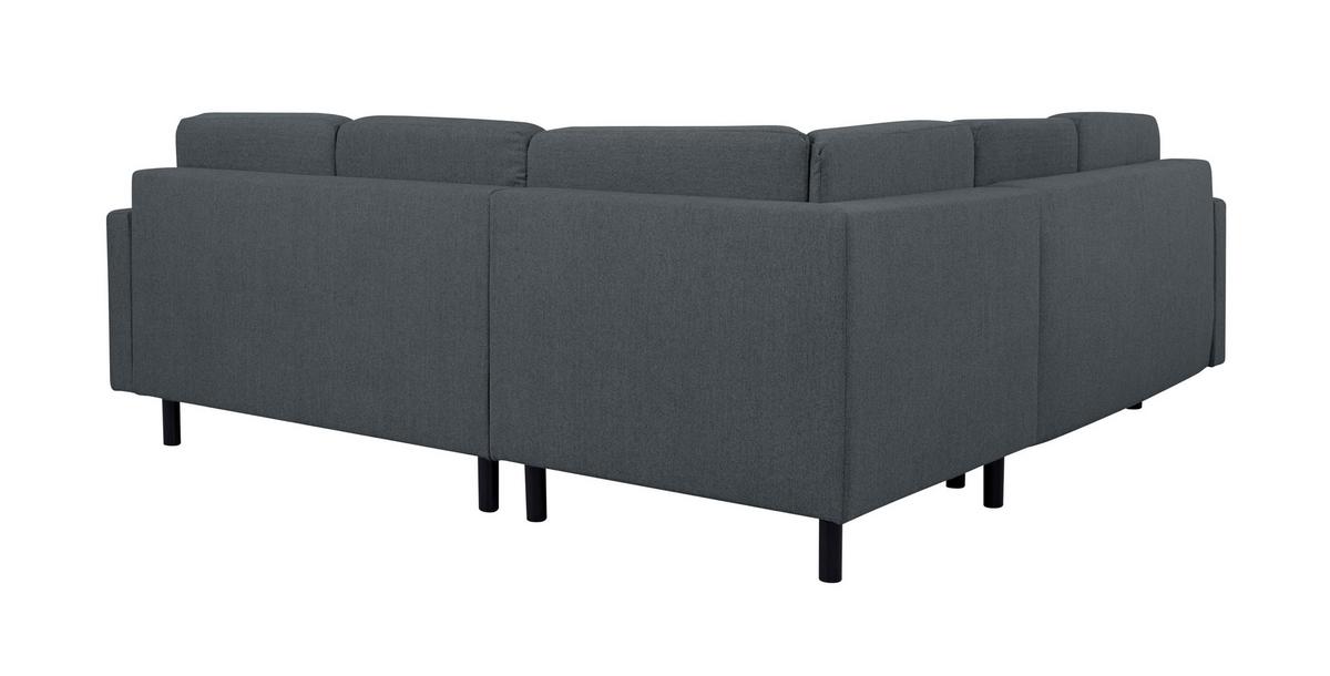 Ecksofa Noret Dunkelblau S: 242x242 Cm - Beige/Buchefarben, Design, Textil (242/242cm) - MID.YOU