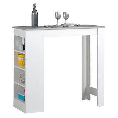 Bartisch Mojito 115x50x103 cm Grau/Weiß mit Regal - Weiß/Grau, Design, Holzwerkstoff (115/50/103cm) - MID.YOU