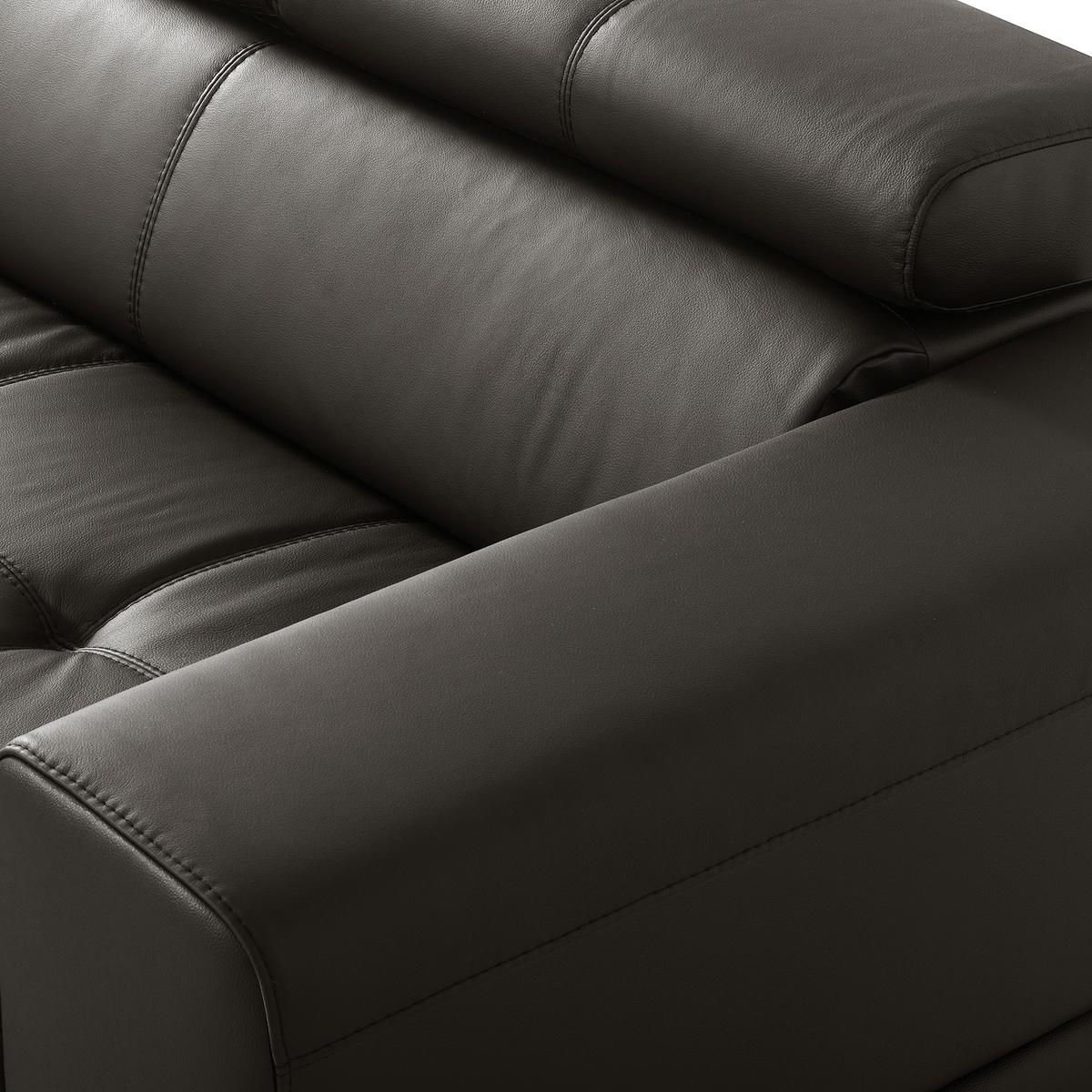 Ecksofa Torino Teilleder Dunkelbraun 173x247 - Dunkelbraun/Schwarz, Design, Leder/Textil (173/247cm) - Livetastic
