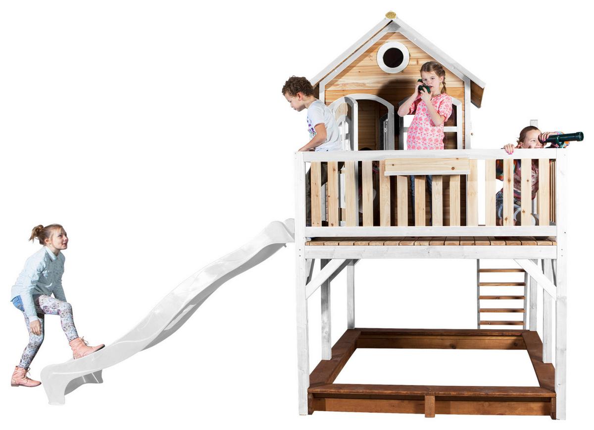 Spielturm A030.151.91 - Weiß/Braun, KONVENTIONELL, Holz (377/291/255cm) - Ambia Garden