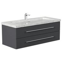 WASCHTISCHKOMBI Yamo, Graphitfarben B: 130cm - Graphitfarben, Basics, Holzwerkstoff/Stein (130cm) - MID.YOU