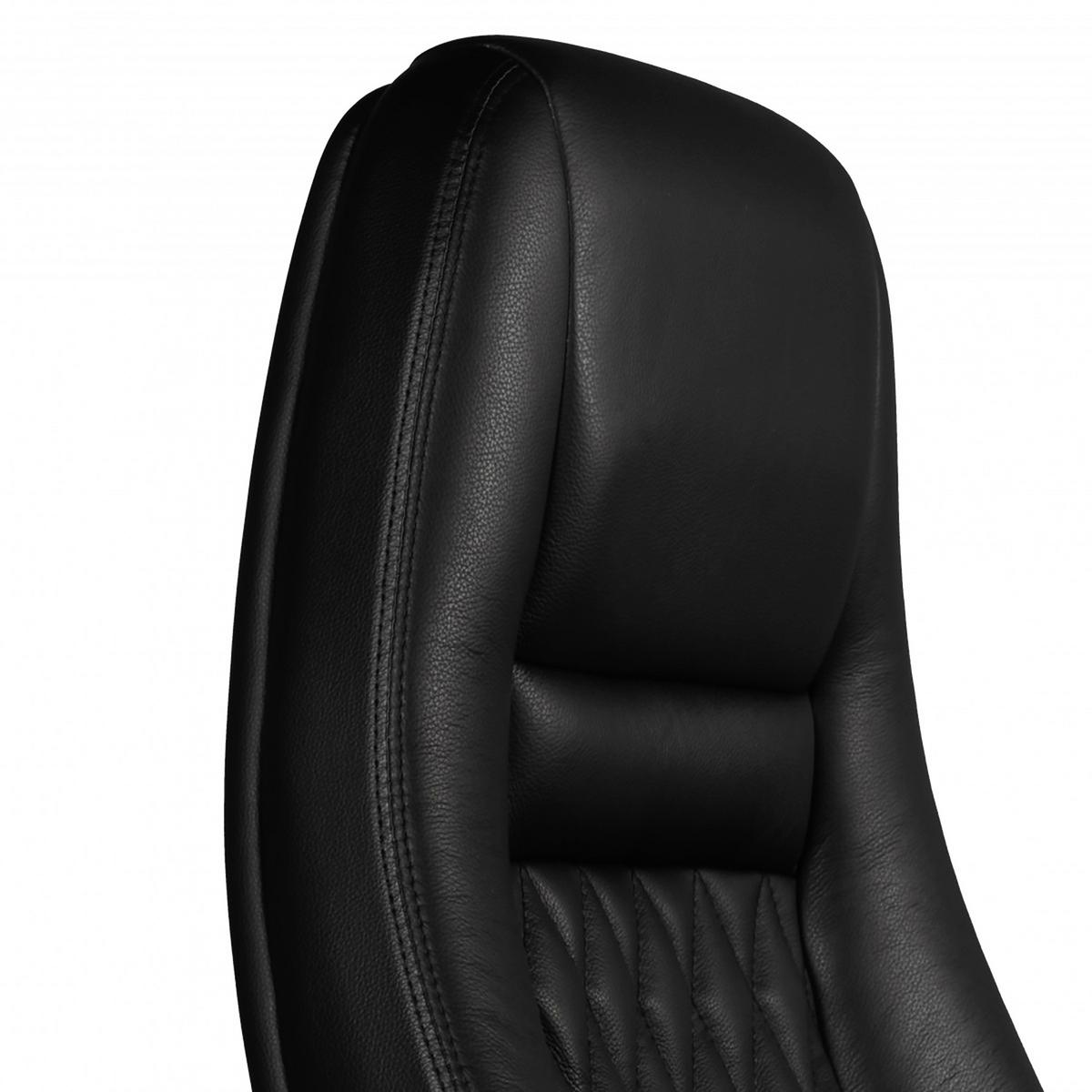 Kancelářske křeslo Austin z pravé kůže - černá/barvy hliníku, Moderní, kov/plast (68/130/68cm) - MID.YOU