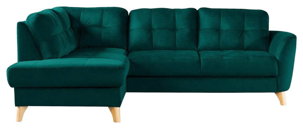 Ecksofa Nordic, Petrol S: 190x236 cm - Buchefarben/Petrol, Design, Textil (190/236cm) - Livetastic