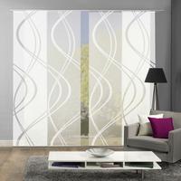 Flächenvorhang 4-Tlg. Tiberio B: 60 cm, Weiß Halbtransparent - Weiß, MODERN, Textil (60/245cm)