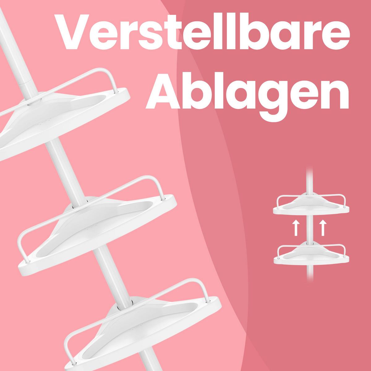 Duschregal Weiß B: 35 Cm - Weiß, Basics, Kunststoff/Metall (35/85-305/25cm)