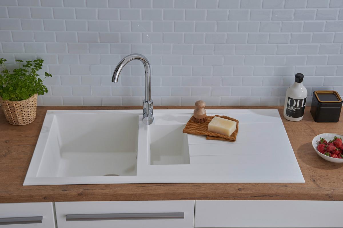 Spüle Respekta Alineo Stein Bxt: 100x50 Cm - Weiß, Trend, Stein (100/21/50cm) - Respekta
