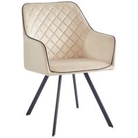 Židle s područkami AMBER - šedá/béžová, Moderní, kov/textil (58/85/64,5cm) - MID.YOU