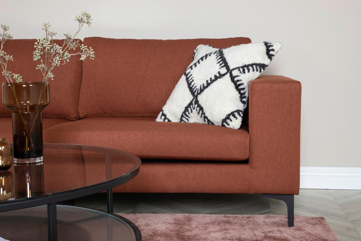 2-sitzer-sofa Bolero - Rostfarben/Schwarz, Design, Kunststoff/Textil (215/84/88cm) - Livetastic