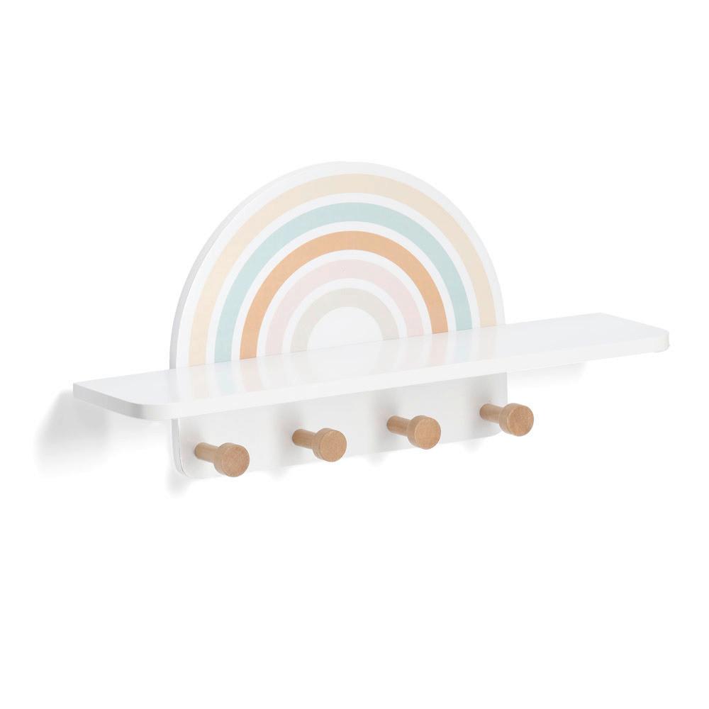 Kindergarderobe Rainbow - Weiß, Basics, Holz/Holzwerkstoff (48/13/24cm) - Zeller Present