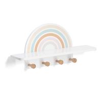 Kindergarderobe Rainbow - Weiß, Basics, Holz/Holzwerkstoff (48/13/24cm) - Zeller Present
