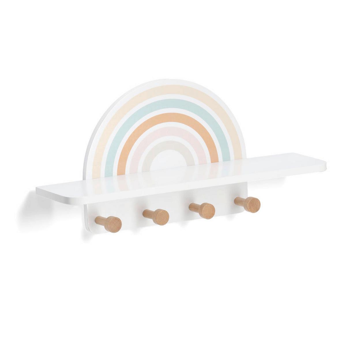 Kindergarderobe Rainbow - Weiß, Basics, Holz/Holzwerkstoff (48/13/24cm) - Zeller Present