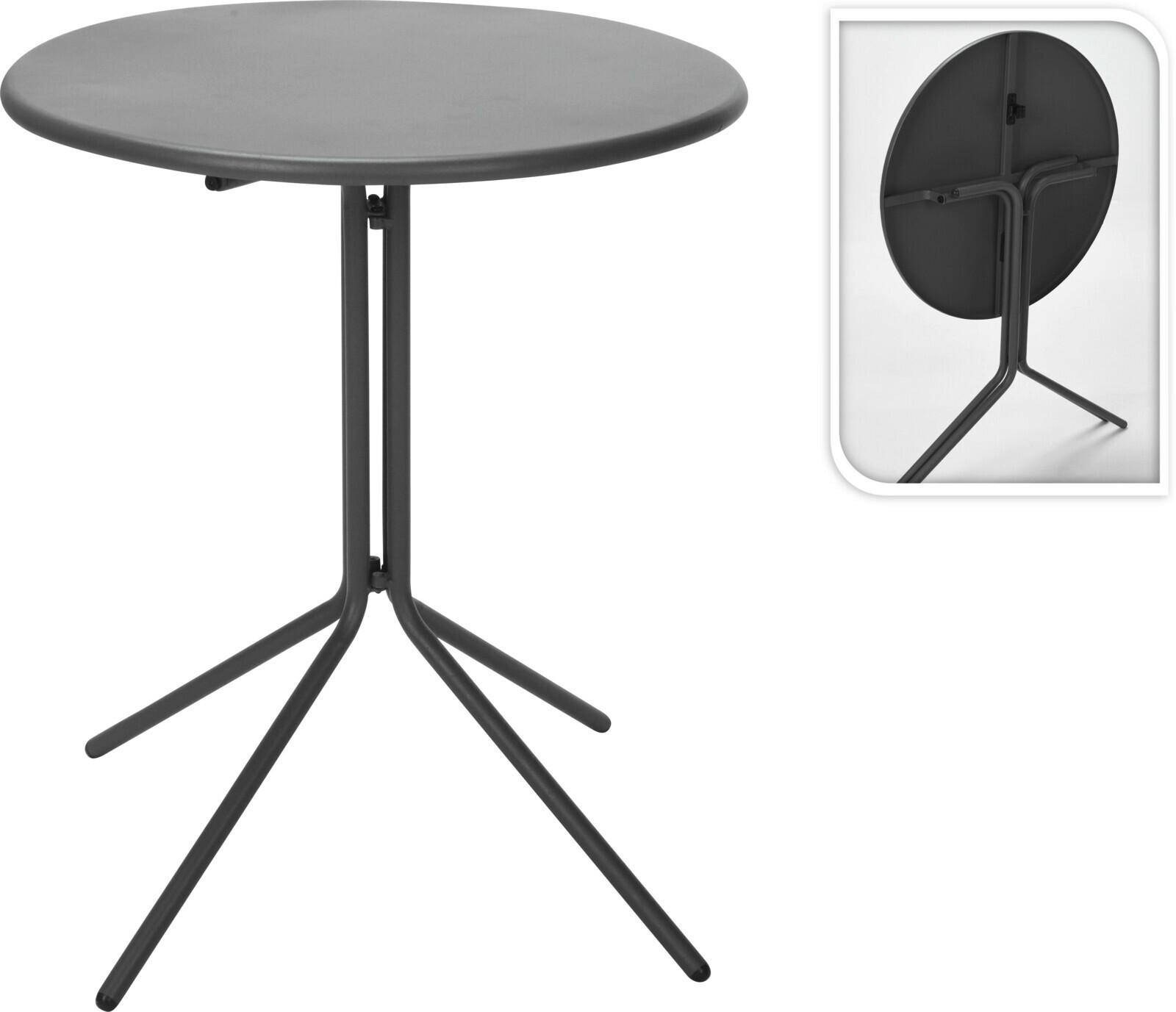 Gartentisch Klappbar Severin Stahl D: 58 cm - Dunkelgrau, Basics, Metall (58/70cm)