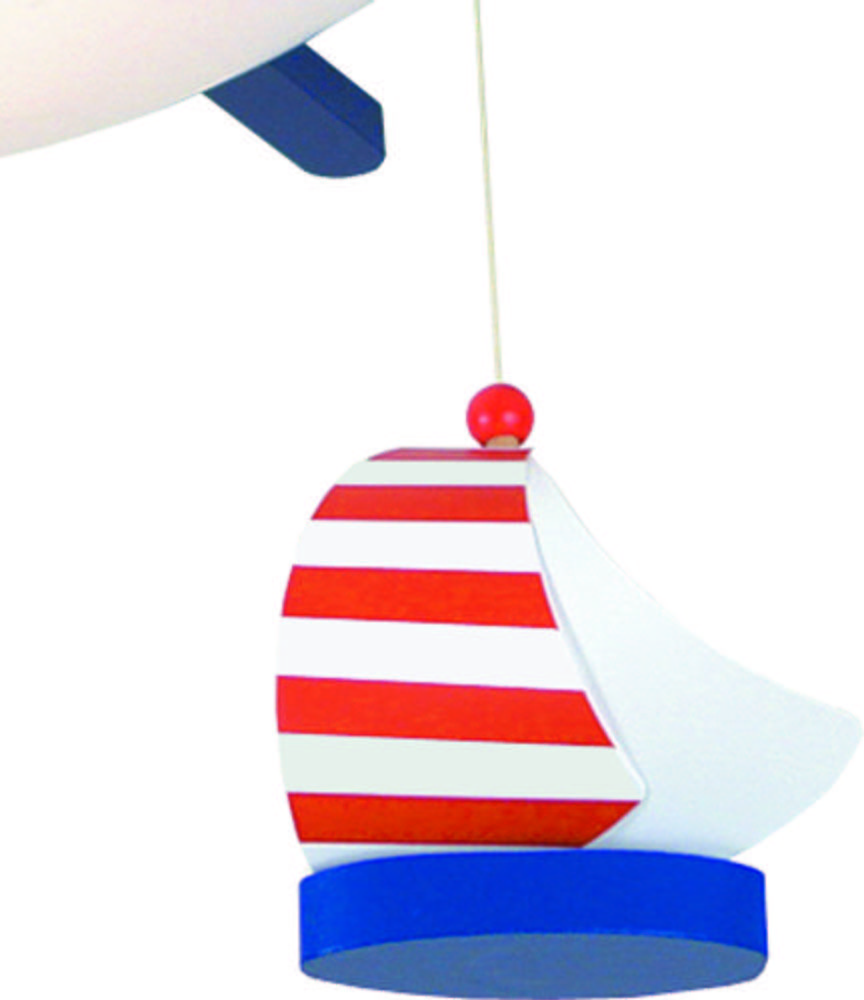 005448016201 - Kinderdeckenleuchte Segelboote L: 53 cm mit Hängenden Booten